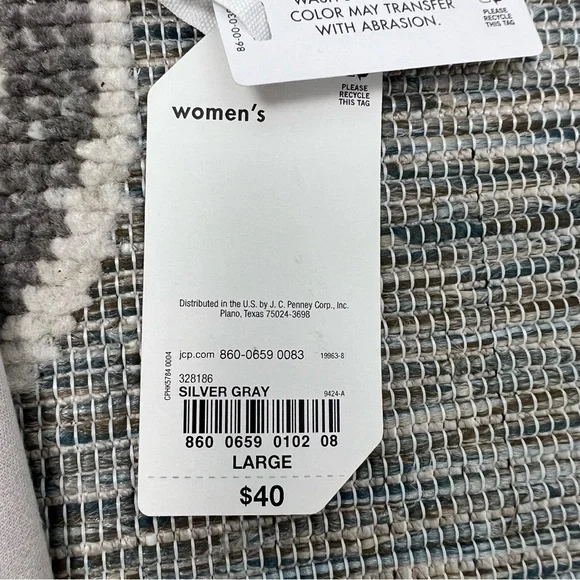 NWT Stylus Silver Gray High-Rise Sand Wash Side Pockets Women’s Size Large - Picture 4 of 8